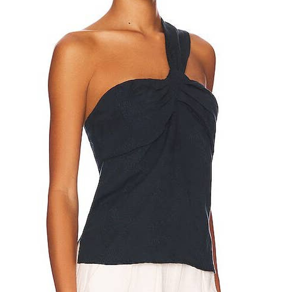 Veronica Beard NWT Belinda One Shoulder Jacquard Top Blouse Color Ink Size 6